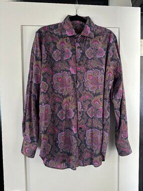 ETRO Milano Paisley Button Shirt Size 41